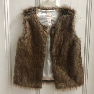 Cat & Jack Brown Faux Fur Vest